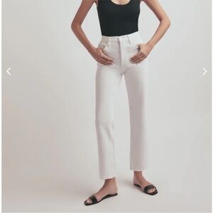 Favorite Daughter The Vivi High Rise Long Straight Bahamas White Sz 24